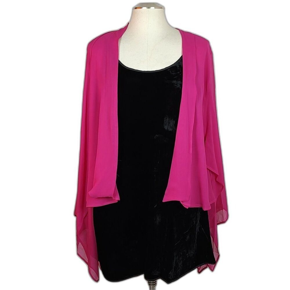 🩷HP🩷 Yves St Laurent Rive Gauche Haute Pink Chiffon Gown Cover-Up Rare! - Picture 3 of 14